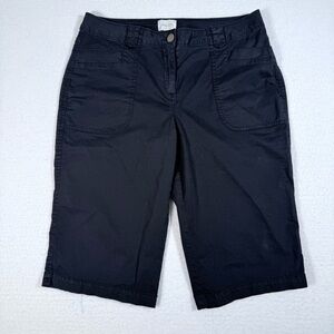 Chico’s Women’s Bermuda Shorts Black Size 0 US 4-6 Casual Stretch‎ Pockets Small